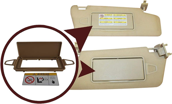 Mercedes W212 W218 Compatible Sun Visor Make up Mirror Cover Beige 1 Piece 2128103710