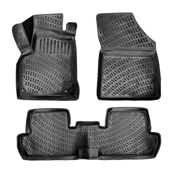 3D Molded Interior Car Floor Mat for Peugeot 3008 2008-2016 (Black)