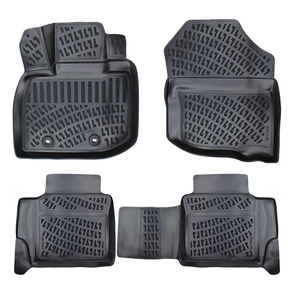 3D Floor Mats Liner Interior Protector Fit For Honda City 2009-Up (Black)