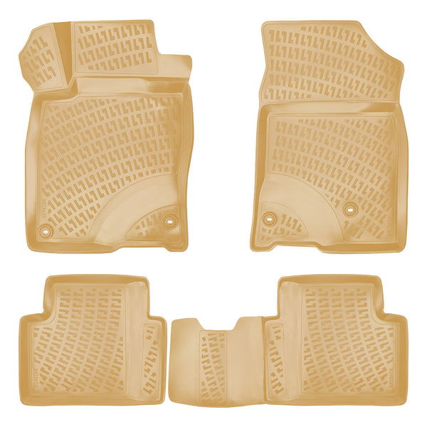 3D Floor Mats Liner Interior Protector Fit For Honda Civic Rs Hb 2017-Up (Beige)
