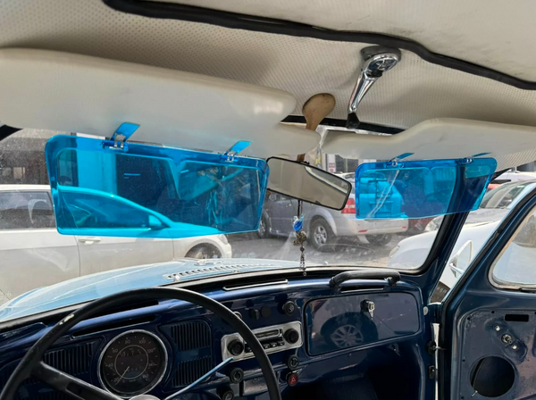 Transparent Sunvisor Sun Protector Extender Add On Vintage Style 2 Pieces