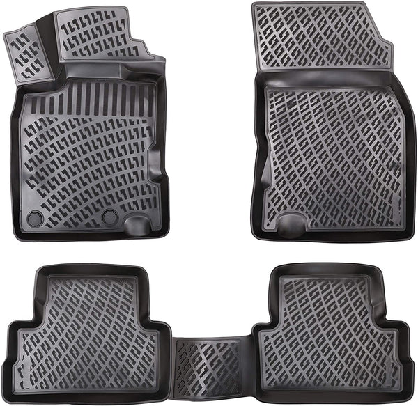 4 Pcs 3D Molded Floor Mats Fit For Renault Kadjar 2015-2019(Black)