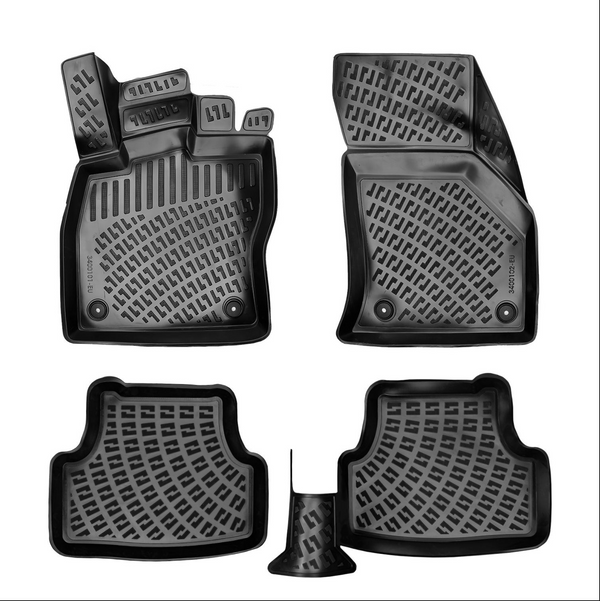 3D Molded Interior Car Floor Mat for Seat Leon STW Wagoon 2013-2020 Black