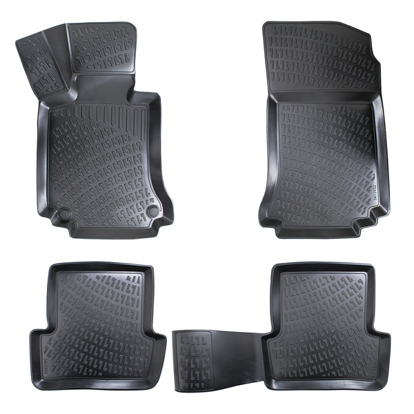 4 Pcs 3D Molded Floor Mats Fit For Mercedes C Klasse W204 2007-2014 (Black)