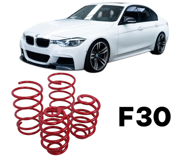 Bmw F30 2012-2018 Compatible Red Color Sport Lowering Coil Spring Suspension Upgrade Set