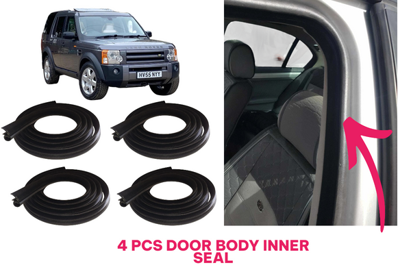 Discovery 3/4 2004-2016 Compatible Velvet Rubber Door Inner Body Seal Weatherstrip