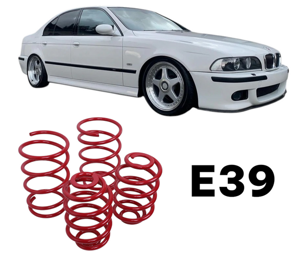 Bmw E39 1995-2004 Compatible Red Color Sport Lowering Coil Spring Suspension Upgrade Set