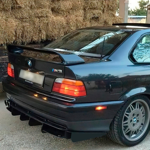 Bmw E36 Sedan Coupe Cabriolet Compatible GTR Type Front+Rear Bumper Lower Skirt Diffuser