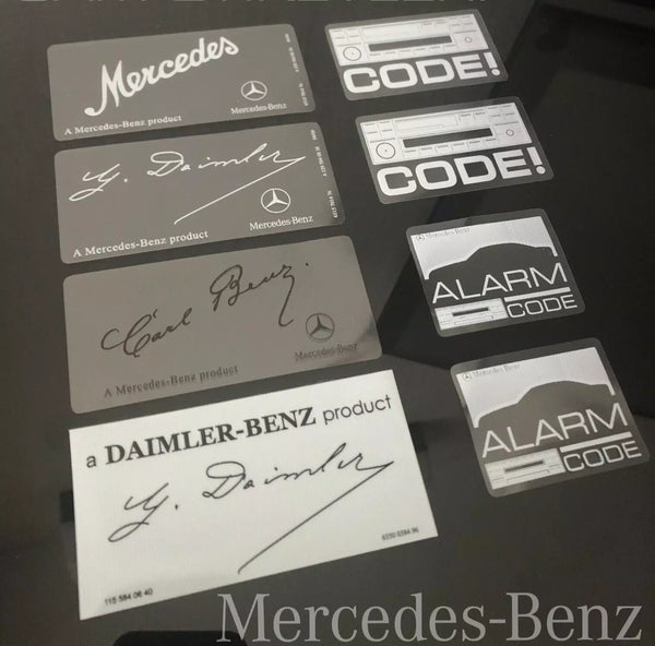 Mercedes-Benz W205 W204 W206 W168 Compatible Windows Glass Decal Labels Set Stickers