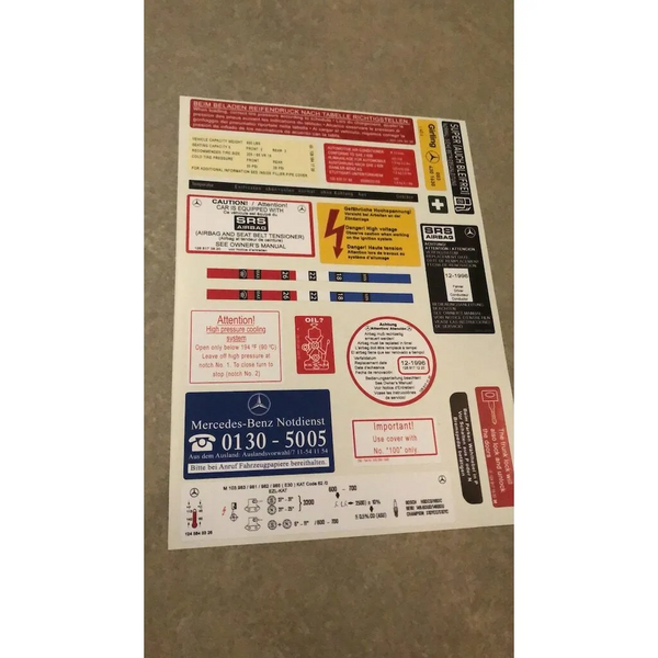 Mercedes-Benz W126 S Class Compatible Decal Set Stickers All Models Best Quality