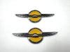 Ford Thunderbird 70's Compatible Decorative Emblem Ornament Badge Yellow Silver 2pcs