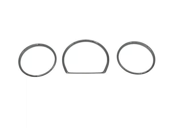 Mercedes Benz W124 1984-1995 Compatible Chrome Gauge Trim Dial Rings Polished 3 Pieces