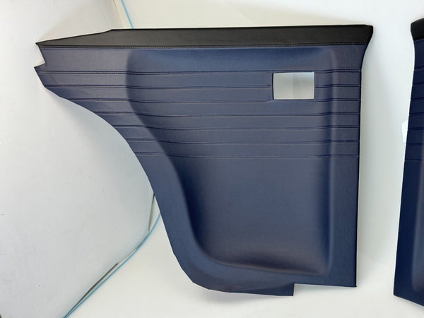 Bmw E10 2002 1966-1977 Compatible Blue & Black Interior Rear Side Panels Set 2 Pieces