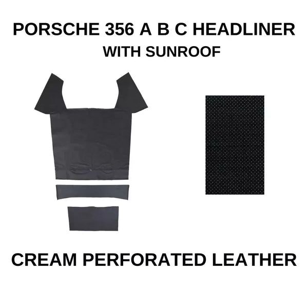 PORSCHE 356 A B C Compatible HEADLINER ROOF SKY CEILING PERFORATED BLACK WITH SUNROOF