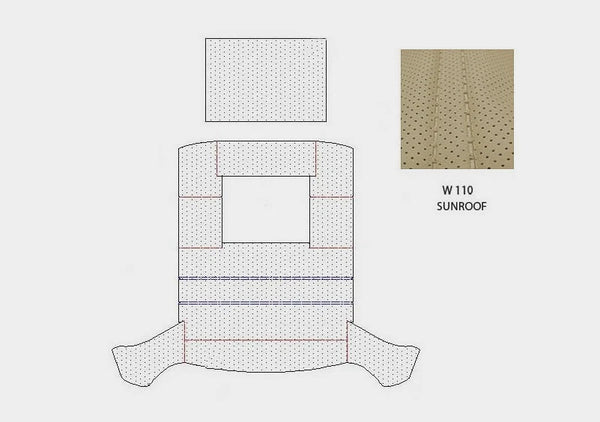 Mercedes W110 190 Compatible Interior Headliner with Sunroof Cream Color