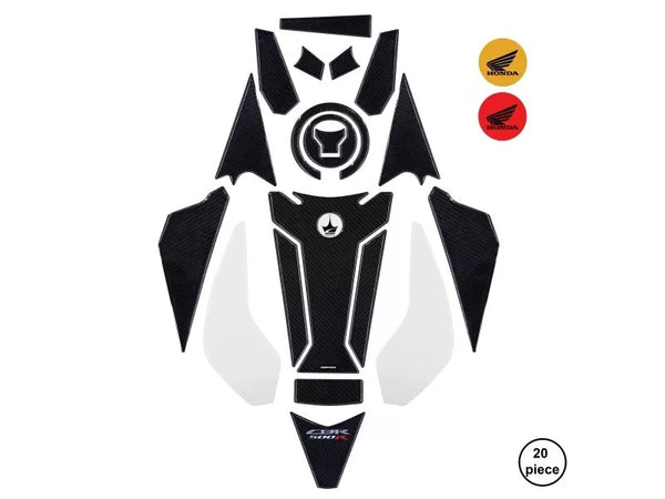 Honda CBR500 2025 Compatible Polyurethane 6D Carbon Fiber Tank Pad Sticker Set 20 Pieces