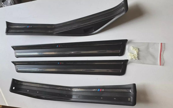 BMW E46 1997-2006 Compatible Door Sill Cover Protector Plate Set 4 Pieces