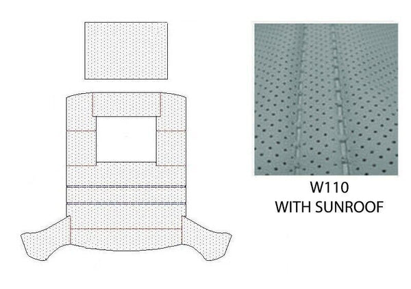 Mercedes W110 Sedan Compatible Roof Ceiling Sky Headliner With Sunroof Fit Light Gray