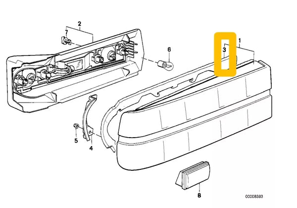 Bmw E30 3 Series Early 1982-1987 Compatible Taillight Gasket Foam Pair 2 Pieces 63211370679