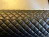 Fabric Foam Quilted Black and Black Car Seat Upholstery Diamond