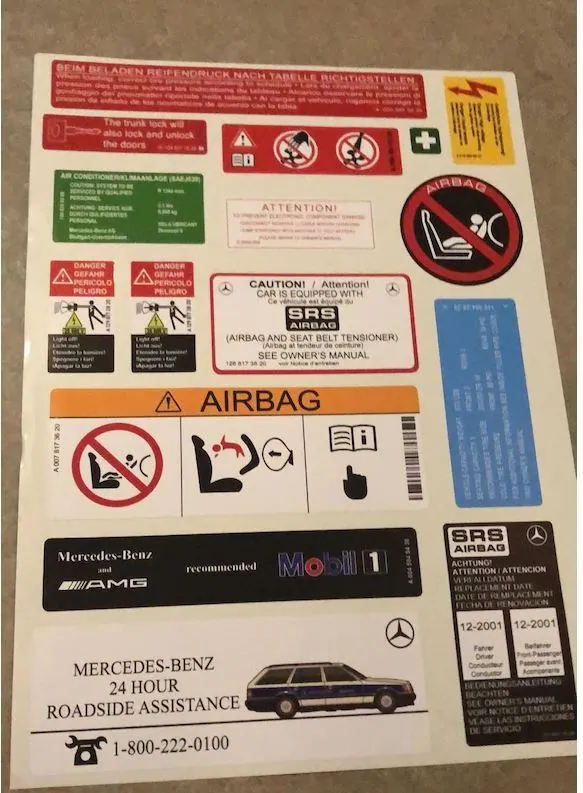 Mercedes-Benz W140 S Class Compatible Decal Set Stickers All Models Best Quality