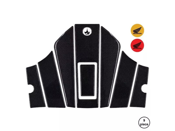 Honda Activa 125 2023 Compatible Polyurethane 6D Carbon Fiber Tank Pad Sticker Set 9 Pieces