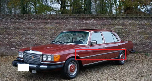 Mercedes W116 Long Wheelbase 280SEL 350SEL 450SEL Compatible Side Moulding Trims 8 Pieces