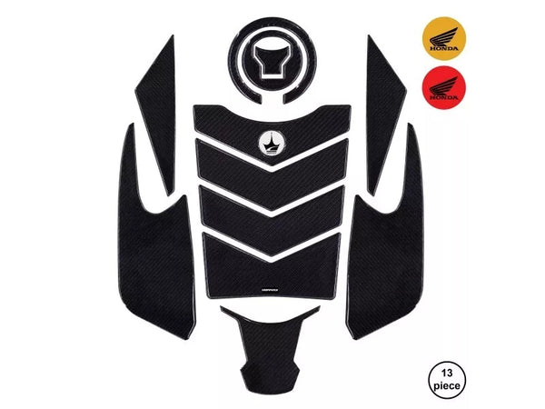 Honda NX500 2025 Compatible Polyurethane 6D Carbon Fiber Tank Pad Sticker Set 13 Pieces