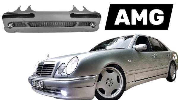 Mercedes W210 E Class 1995-2003 Compatible Front AMG Bumper Set with Fog Lights