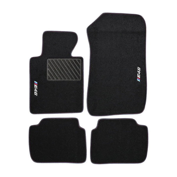 BMW E46 3 Series Sedan 1998-2006 Compatible Black Carpet Floor Mat Set
