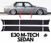 Bmw E30 Sedan Compatible Door Side Panel Kit M-Tech Performance Side Addon Pod Set 8 Pieces