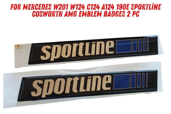 Mercedes W201 W124 C124 A124 190E Sportline Cosworth AMG Compatible Emblem Badges 2pcs
