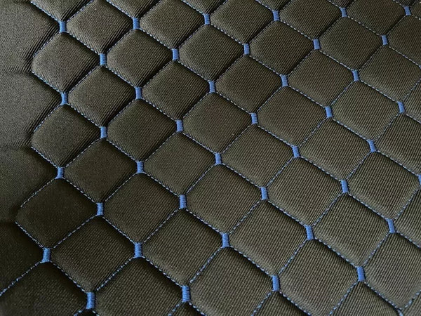 Diamond Stitch Embossed Fabric Lining Car Upholstery Black and Blue