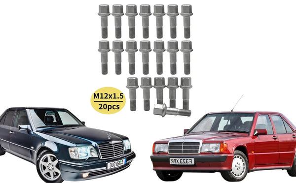 Mercedes W124 W201 Compatible Wheel Lug Bolt Set 20pcs M12x1.5
