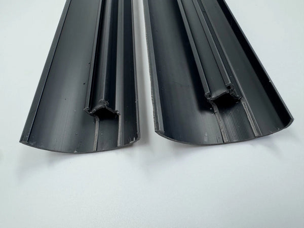 BMW E39 96-03 Compatible Door Sill Plate Strip Set Black 2pcs 51478204007