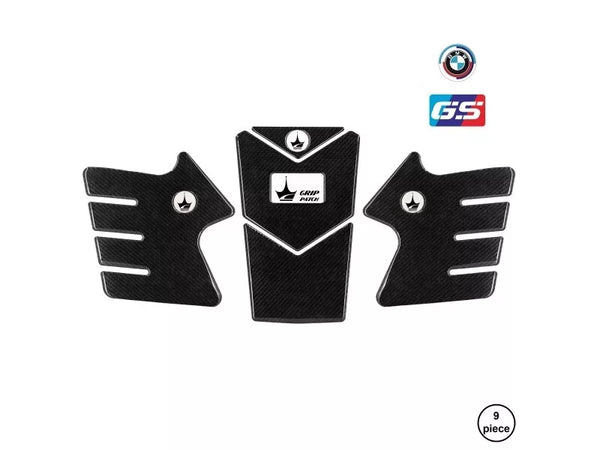 BMW GS R1250 Compatible Polyurethane 6D Carbon Fiber Tank Pad Sticker Set 7 Pieces