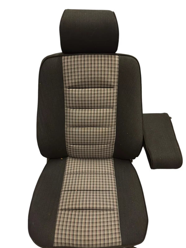 Mercedes W124 Compatible Front Seat Covers Upholstery Sportline Karo Black OEM Fabric