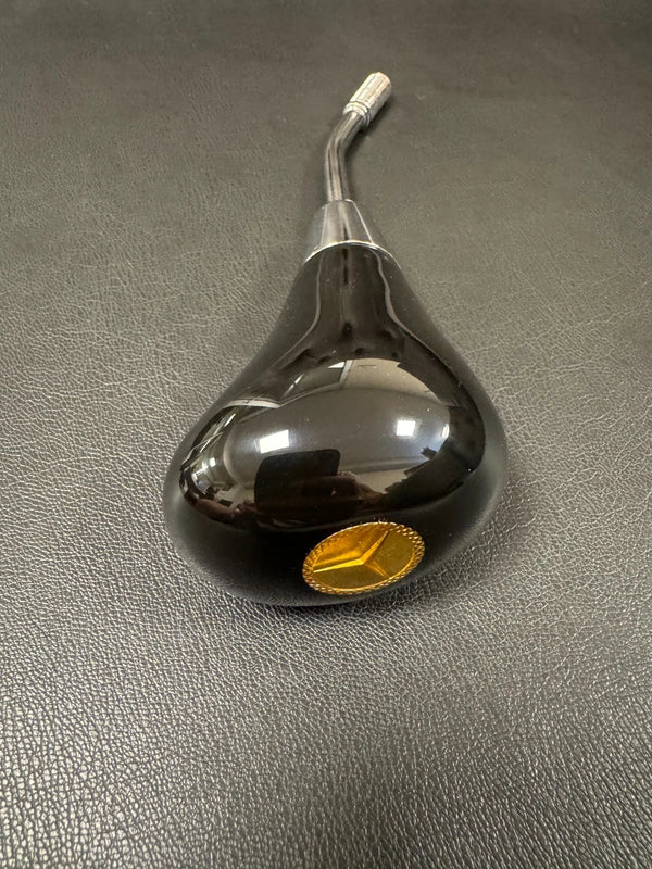 Mercedes W124 R129 SL 1989-1998 Compatible Piano Black Gold Emblem Wood Shift Knob