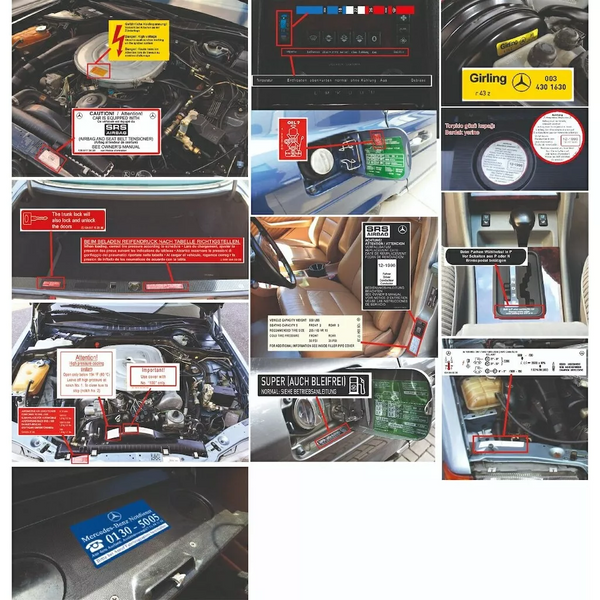 Mercedes-Benz W126 S Class Compatible Decal Set Stickers All Models Best Quality