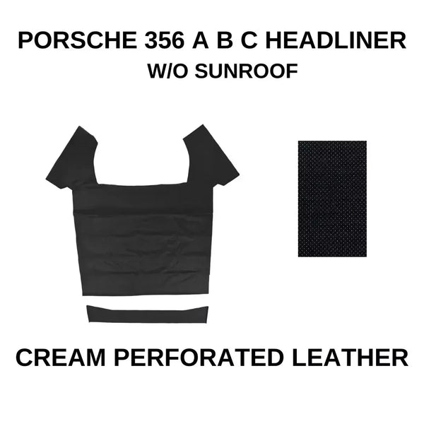 PORSCHE 356 A B C Compatible HEADLINER ROOF SKY CEILING PERFORATED BLACK W/out SUNROOF