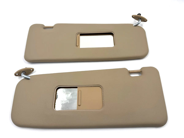 BMW E30 Coupe 320i Compatible Sunvisor Beige Pair with Vanity Mirror Cover