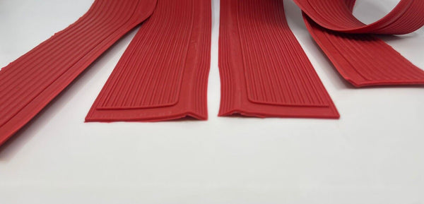 Mercedes W107 SL SLC Compatible Red Color Rubber Door Sill Mats Protection Pair