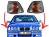 BMW E36 1991-1998 Compatible White Turn Signal Indicator Light Side Marker Set 9403095 9403096