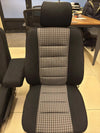 Mercedes W124 Compatible Front Seat Covers Upholstery Sportline Karo Black OEM Fabric