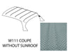 Mercedes W111 Coupe Compatible Roof Ceiling Sky Headliner Without Sunroof Fit Light Gray