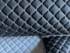 Leatherette Fabric Foam Quilted Black and Gray Car Seat Upholstery