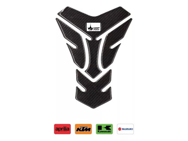 Aprilla KTM Kawasaki Suzuki Compatible Polyurethan 6D Carbon Fiber Tank Pad Sticker Set