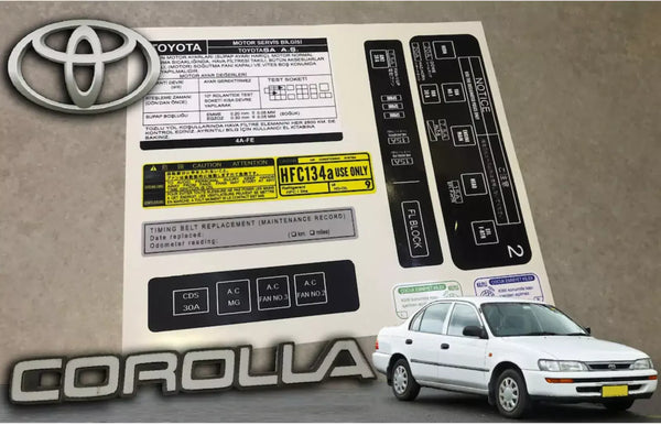 Toyota Corolla Ae101 1993-1998 Compatible Decal Set Stickers All Models Best Quality
