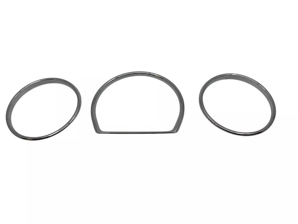 Mercedes Benz W124 1984-1995 Compatible Chrome Gauge Trim Dial Rings Polished 3 Pieces