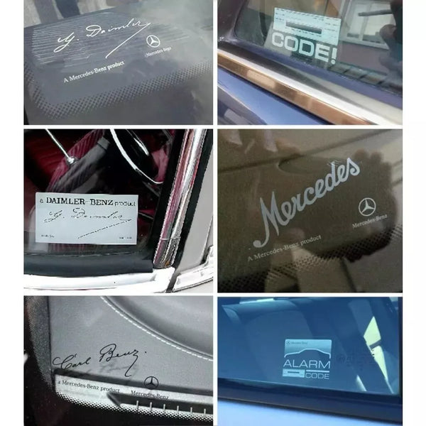 Mercedes-Benz W205 W204 W206 W168 Compatible Windows Glass Decal Labels Set Stickers